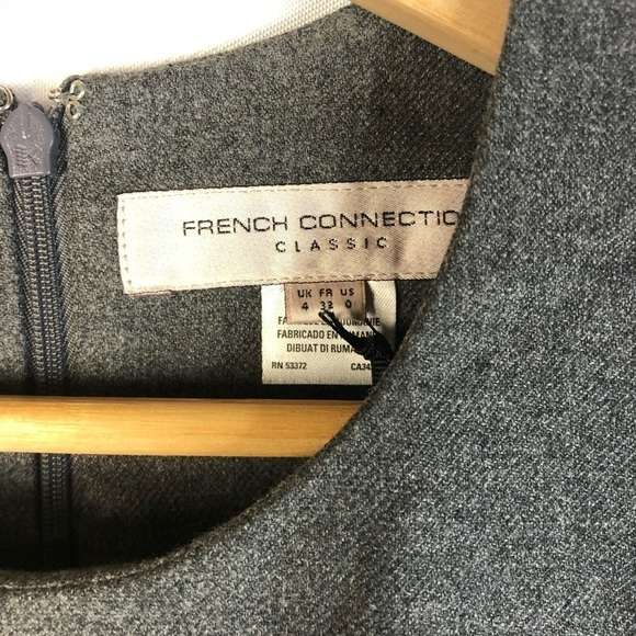 French Connection Black & Gray Madam Mary Cap Sleeve Sheath Dress 0 - Picture 4 of 5